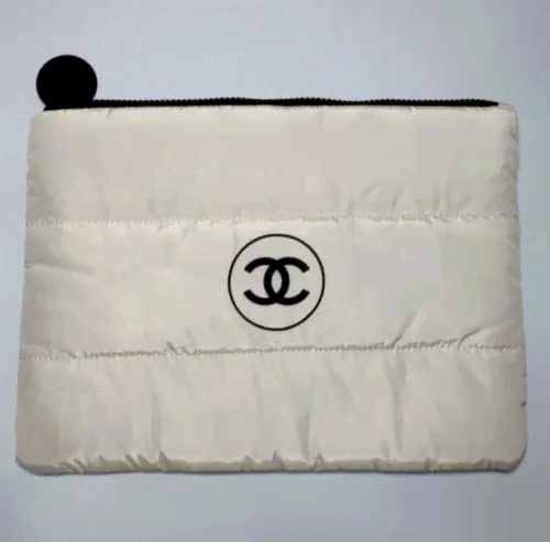 Chanel Beaute Toiletry Pouch Cosmetic Clutch Pouch Beige New