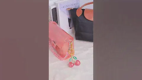 Glitter Cherry Bag Charm with Key Ring and Clip – Sparkling Resin & Metal Acce