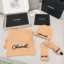 CHANEL Комплект шарф,перчатки,шапка из кашемира